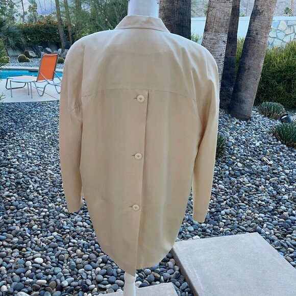 Eleanor P Brenner Silk Blazer Womens Size 12 Vintage Oversized Lined Cream - Picture 12 of 16